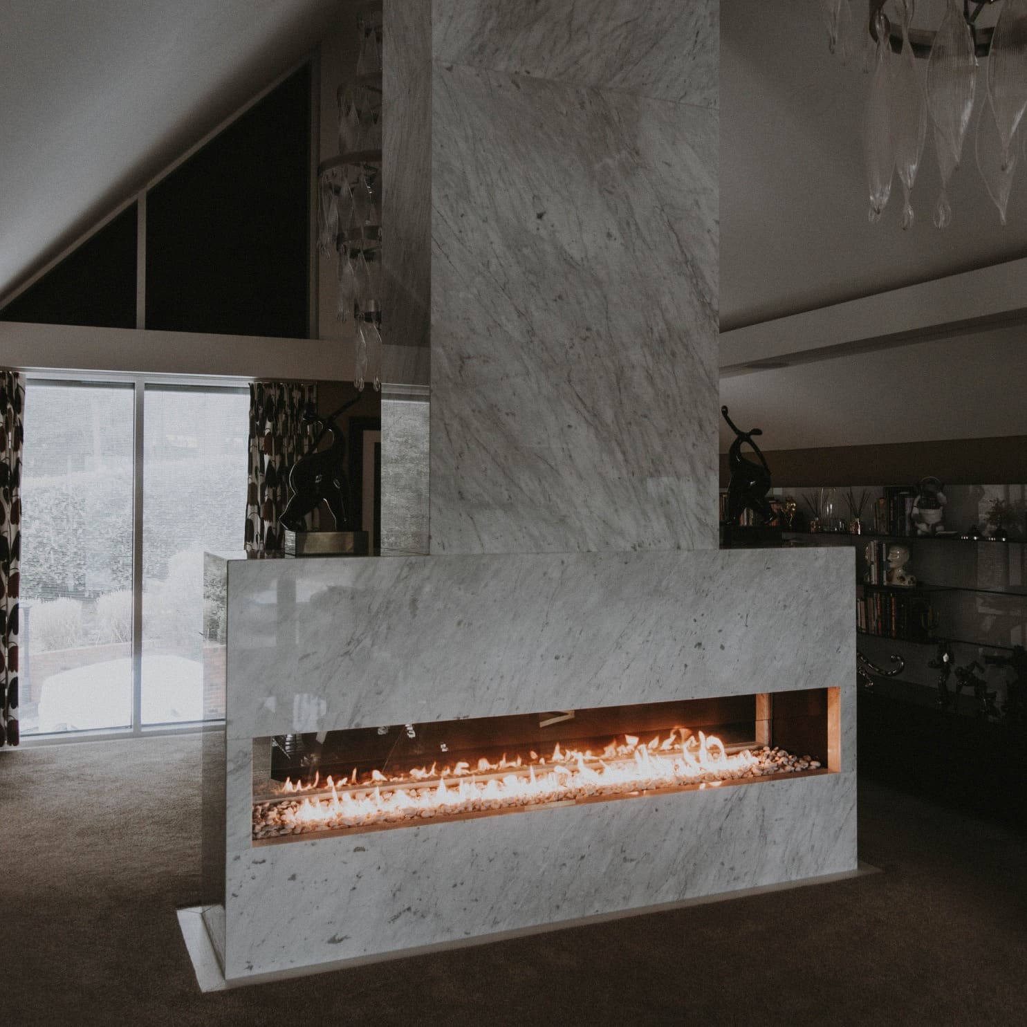 Grey fireplace