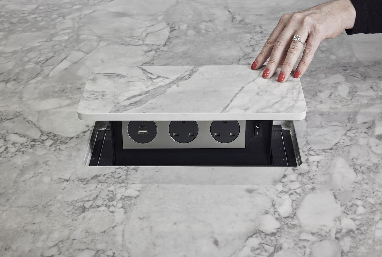 Sockets hidden under worktop
