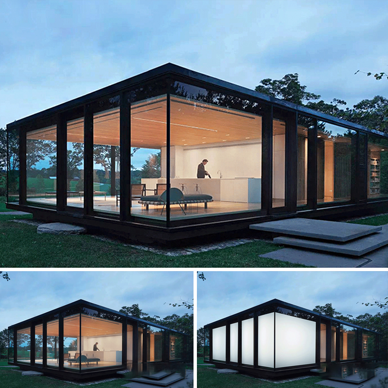House with big switchable glass windows